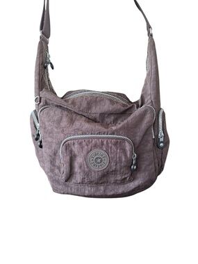 Kipling Europa Shoulder Bag Crossbody Brown Nylon Utility Streetwear Zip Closure